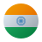 Circular icon of the Indian flag with saffron, white, and green stripes and a blue chakra in the center